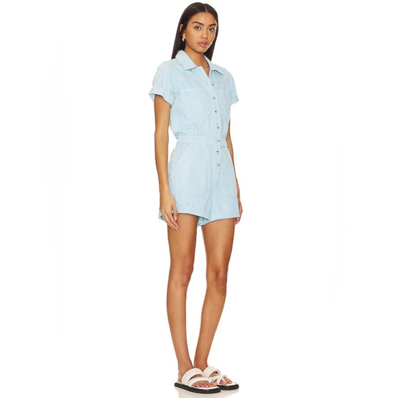 NWT SHOW ME YOUR MUMU | Revolve | XL Cannon Romper Spring Blue Denim Cotton NICE - Picture 3 of 16
